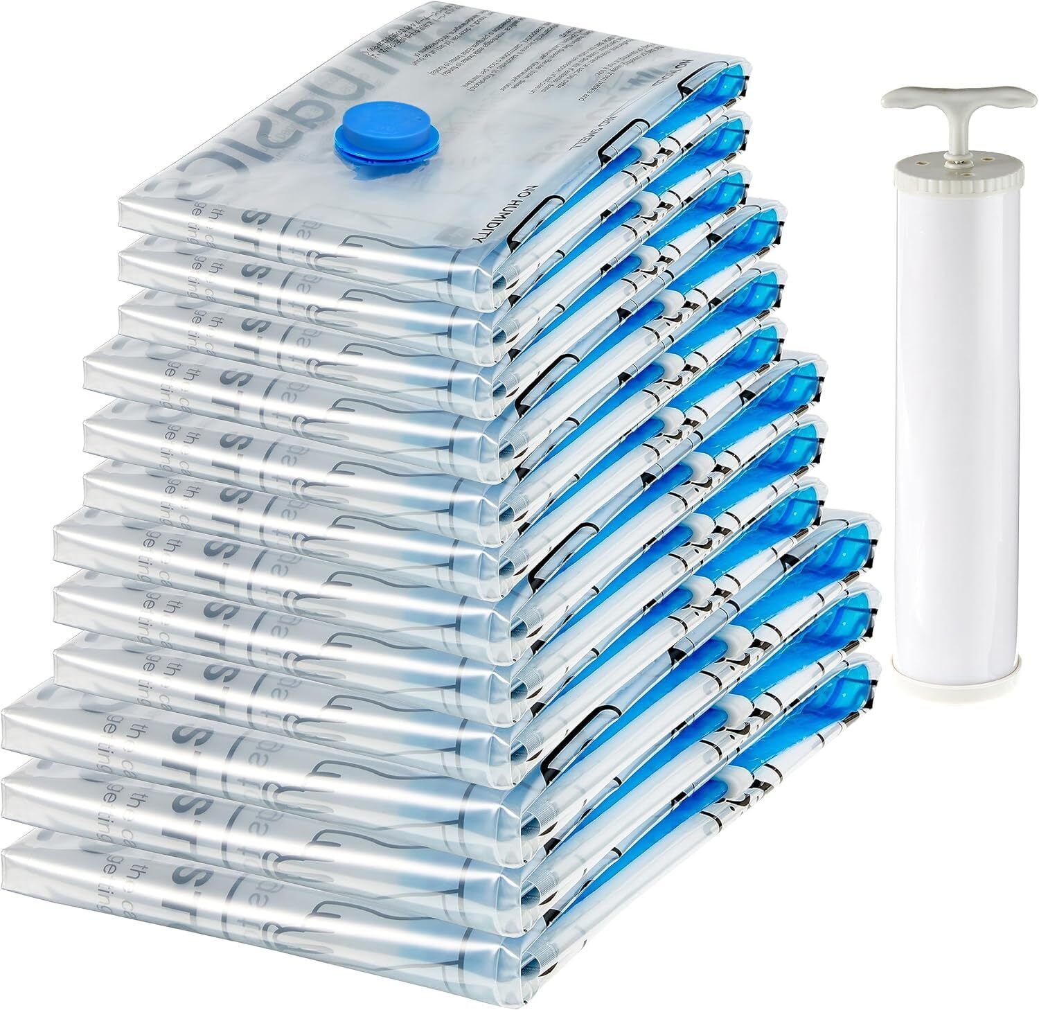 Vacuum Bags Clothes Storage Bag with Hand Pump|Set of 5|1 Jumbo,2 Large,2 Medium High Volume Storage Vacuum Bags, Travel Storage Vacuum Bags-image-18