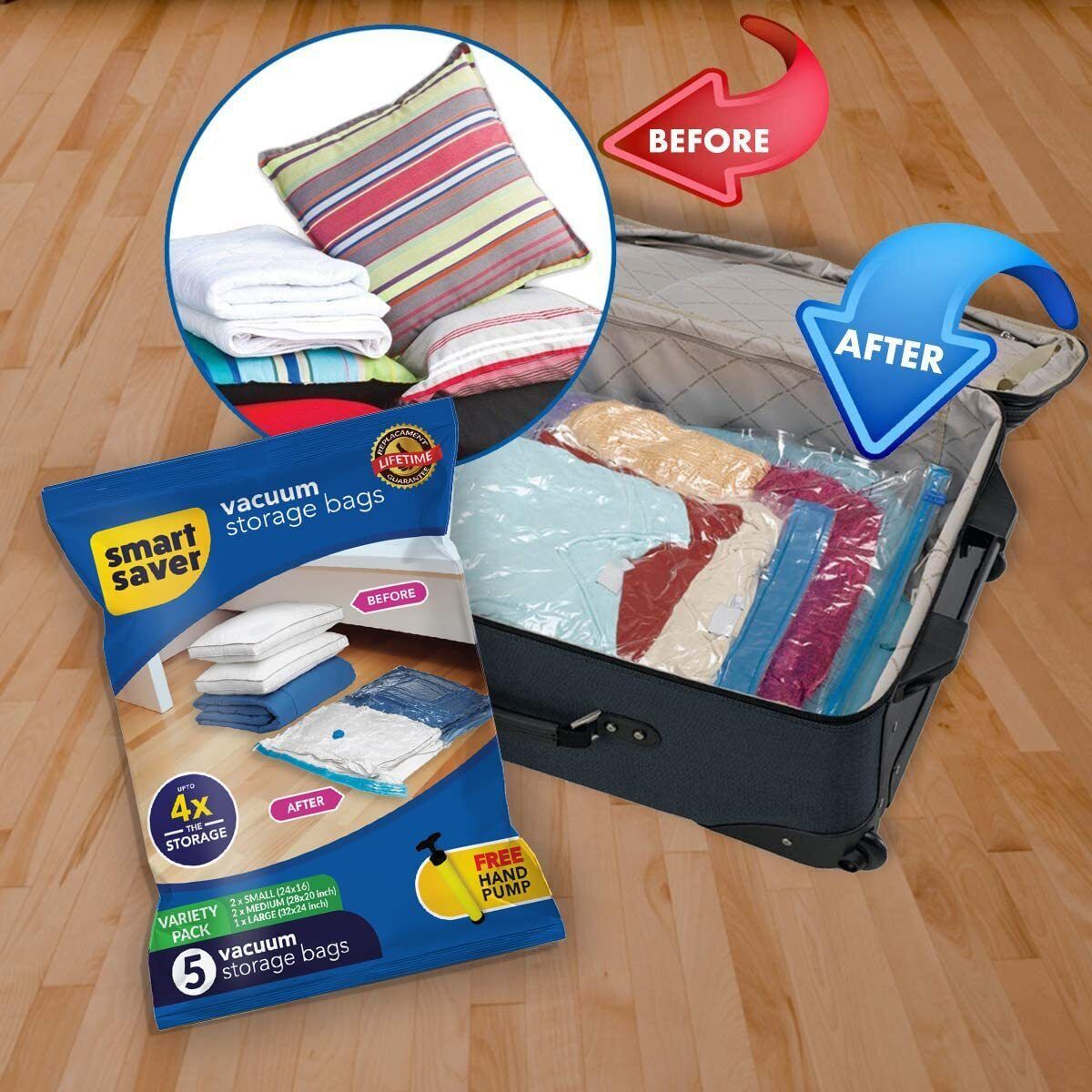 nimyank 5Pack Vacuum Compression Storage Bags With Pump,Space Saver Sealer Bag NI615 Travel Storage Vacuum Bags-picture-27