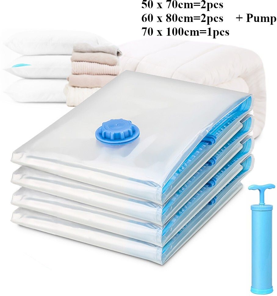 luxafare Space Saver Air Compression Bag With Pump 2S(50x70cm)2M(60x80cm)1L(70x100) Travel Storage Vacuum Bags-picture-6