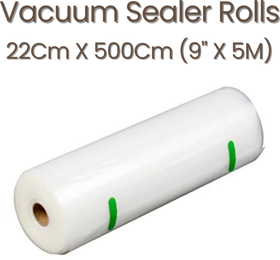 Vacuum Sealer Roll Food Storage Bags | One Side Embossed | 22cmX500cm (9"x5m) Organic Matter Storage Vacuum Bags-image-17