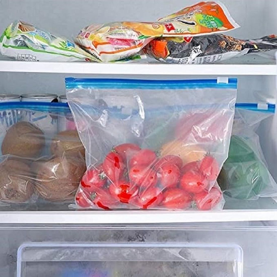 maune hub 10 Pcs Ziplock Pouch Vegetable Bag for Fridge Food Cover Hanging Storage Vacuum Bags-picture-28