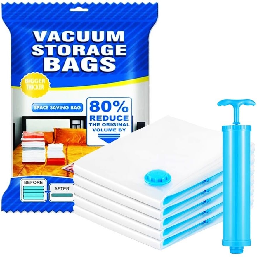 crazygol PREMIUM QUALITY VACCUM BAGS 70*100 cm 3 Large 60*80 cm Travel Storage Bags Travel Storage Vacuum Bags, High Volume Storage Vacuum Bags-picture-36