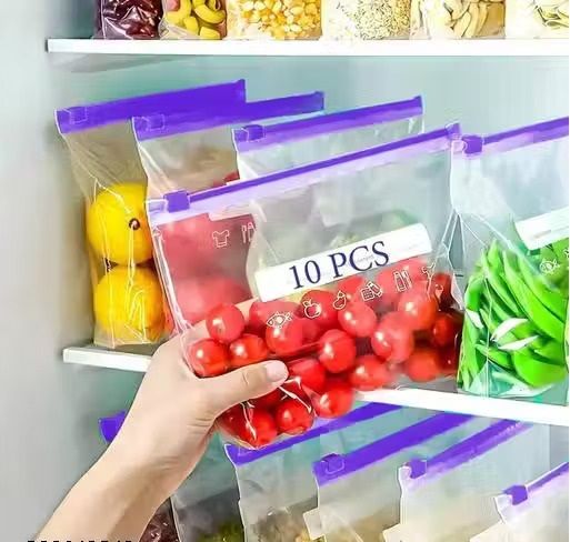 rebenz Zip Lock Reusble Fresh Vegetable Food Storage Freeze Zipper Pouch Travel Storage Vacuum Bags-picture-18