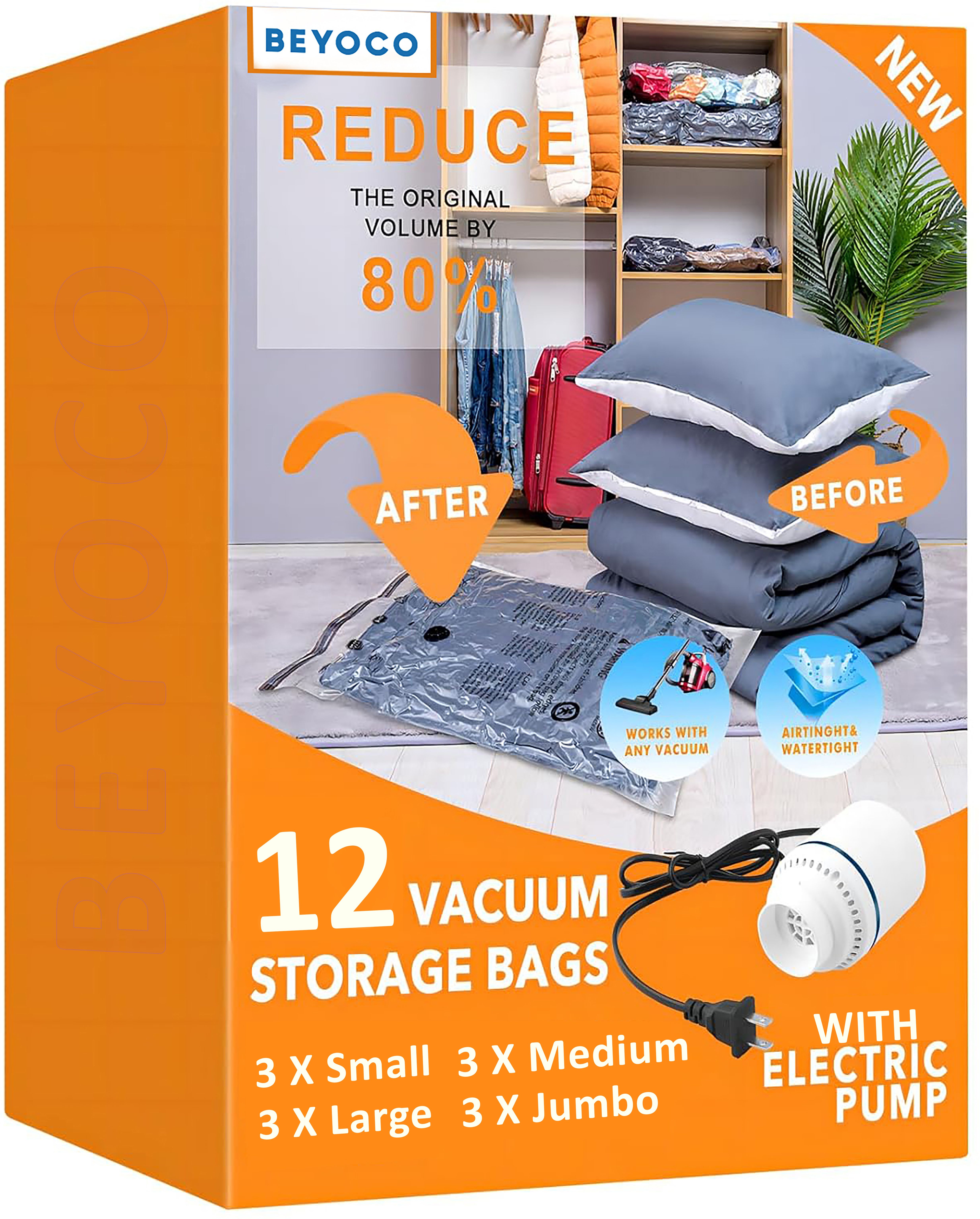 beyoco 12 VACUUM STORAGE BAGS Travel Storage Vacuum Bags, High Volume Vacuum Bags High Volume Storage Vacuum Bags, Travel Storage Vacuum Bags-picture-20