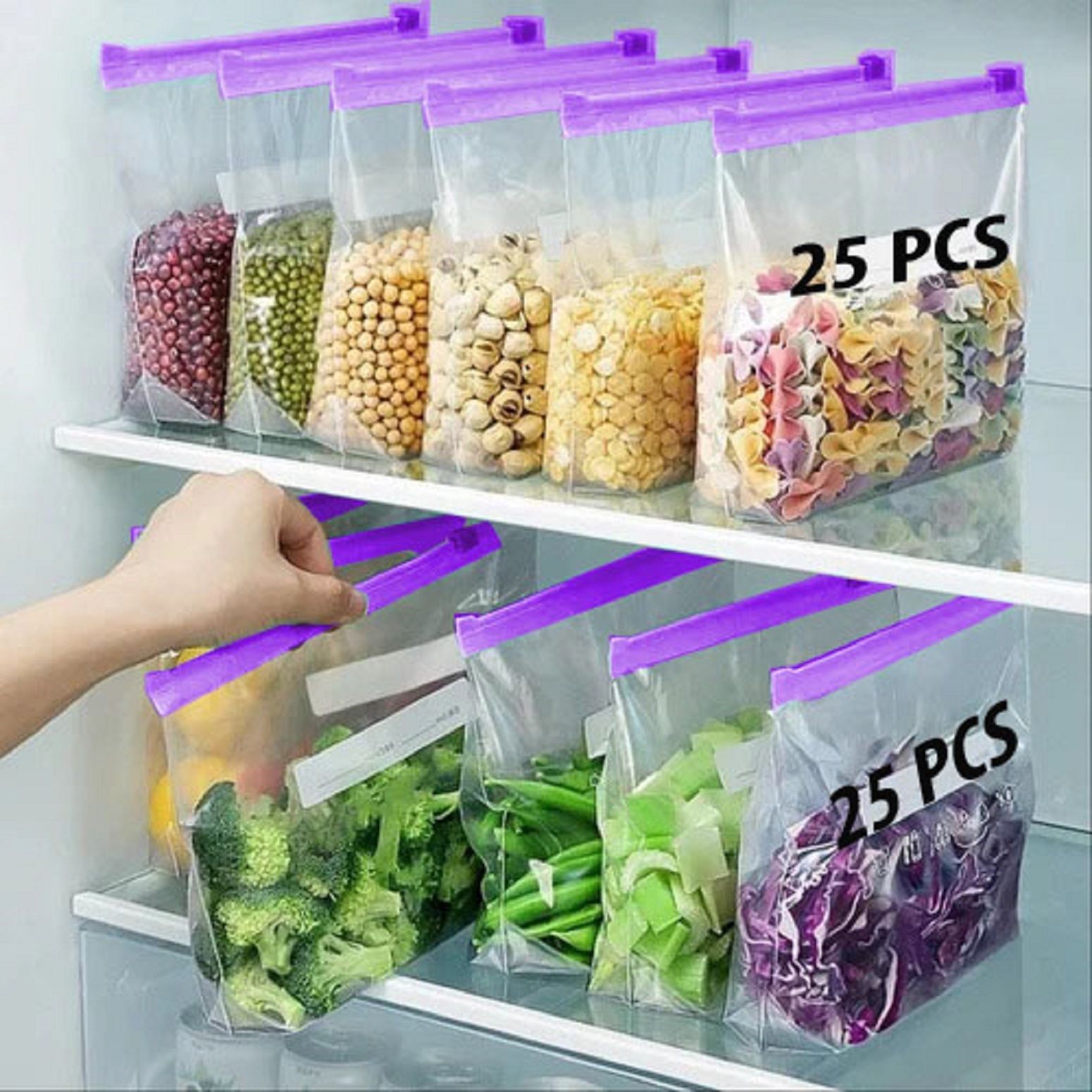 ZipLock Pouches, Ziplock Bag For Storage, RE-USABLE Bag, Plastic Storage Pouch Travel Storage Vacuum Bags