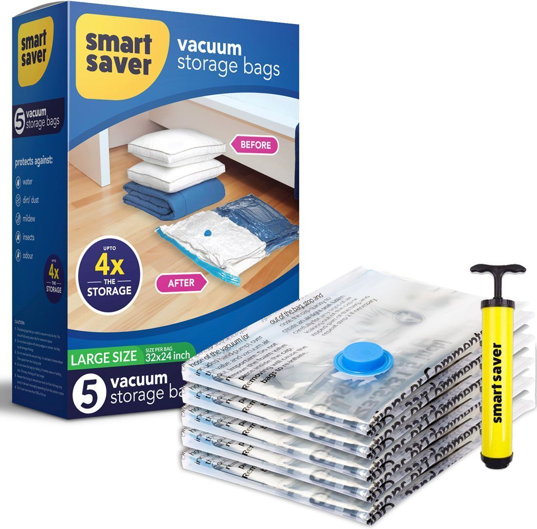 smart saver 5 Large Vacuum bags for clothes with pump for Clothes High Volume Storage Vacuum Bags-picture-18