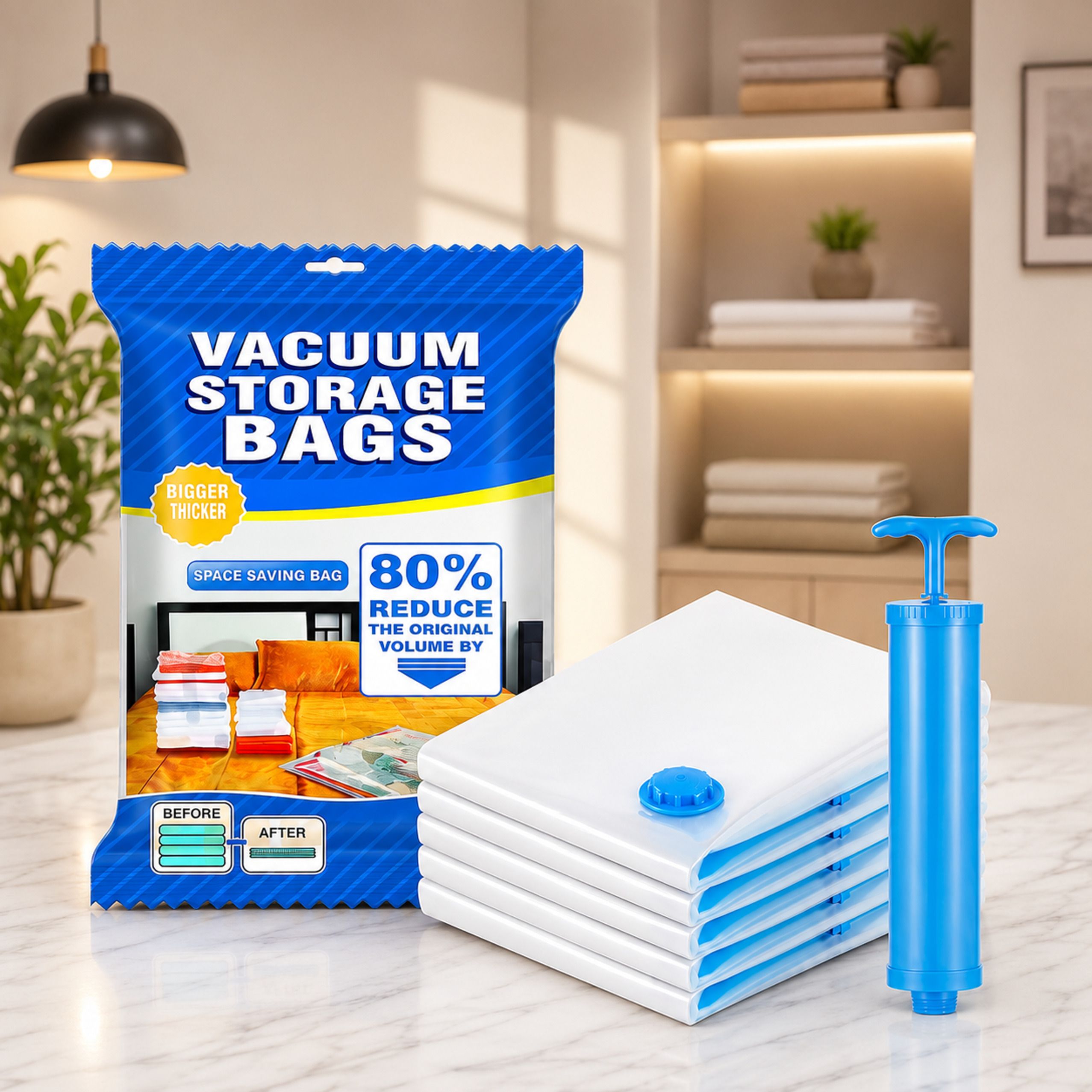 Vacuum Storage Bags for Clothes | Airtight Reusable Ziplock | N1B1 | Pack of 5 Travel Storage Vacuum Bags-image-20