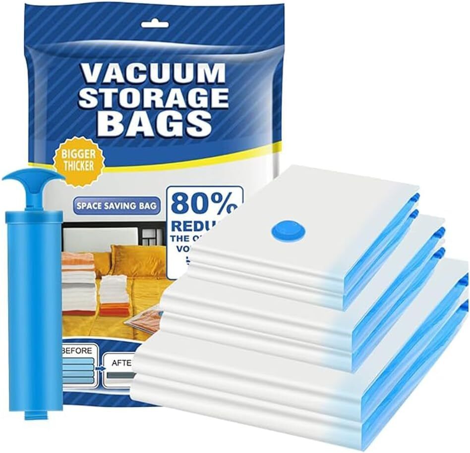 Vacuum Storage Bags 5 Pcs with Hand Pump | Space Saver Bags 2S 2M 1L Travel Storage Vacuum Bags-image-11