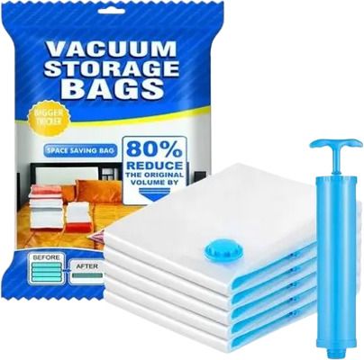 Plastic Vacuum Storage Bags with Pump Airtight Reusable 3 Different Size High Volume Storage Vacuum Bags, Travel Storage Vacuum Bags-image-47