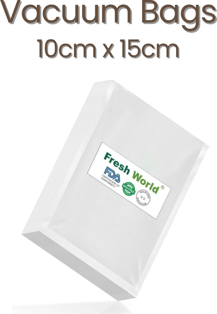Ready Vacuum Bags with 90 Micron Thickness | One side Embossed (10cm x 15cm) Organic Matter Storage Vacuum Bags-image-24