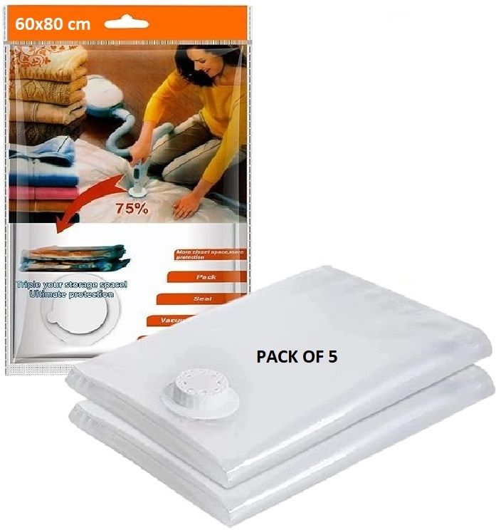 5pc (60x80) cm Vacuum Storage Bags for Cloth Travelling Space Saver Airtight Travel Storage Vacuum Bags, Hanging Storage Vacuum Bags-image-45