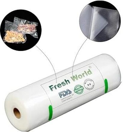 vacuum sealer rolls 22cmx1500cm(9" x 5m) food storage bags | embossed one side | organic matter storage vacuum bags