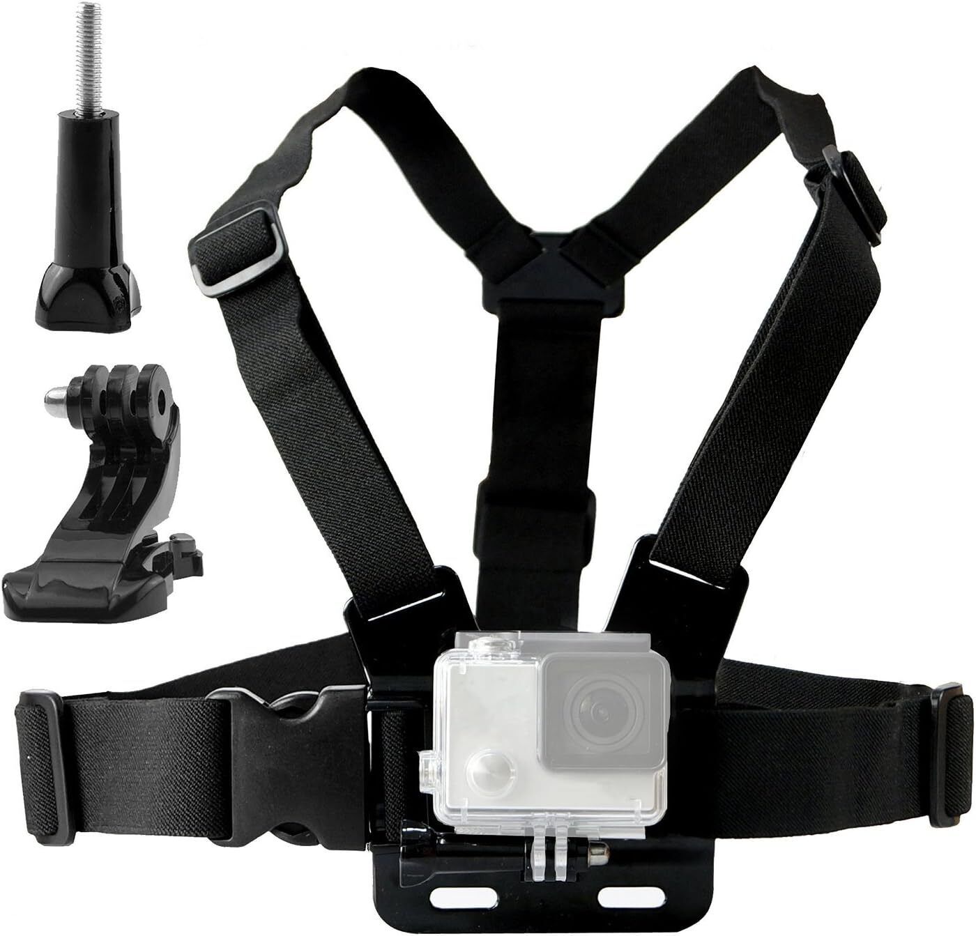 amblic Body Chest Harness Belt Strap+J Mount+Pole+360° Stand for Go Pro/Smartphones Strap-image-10