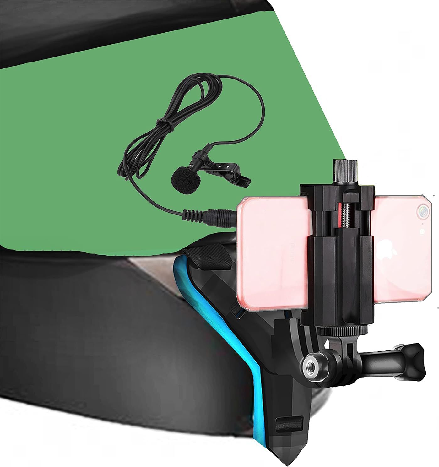 Speeqo Chin Mount For Mobile MotoVlogging|Helmet Harness Strap+Mobile Holder+Collar Mic Strap-picture-15
