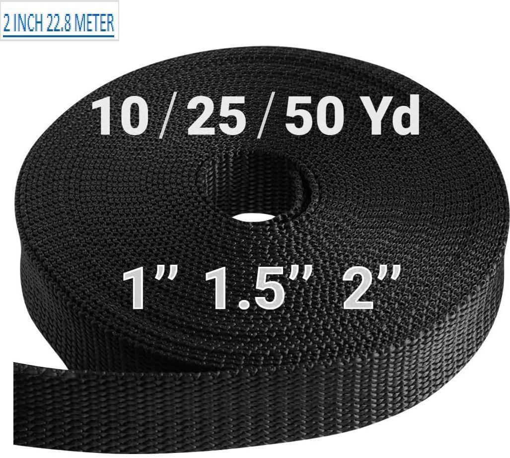 MILLETS 2 INCH 22.8 METER 2" Heavy Duty Nylon Webbing Strap 25 Yards Nylon Straps Strap-picture-18