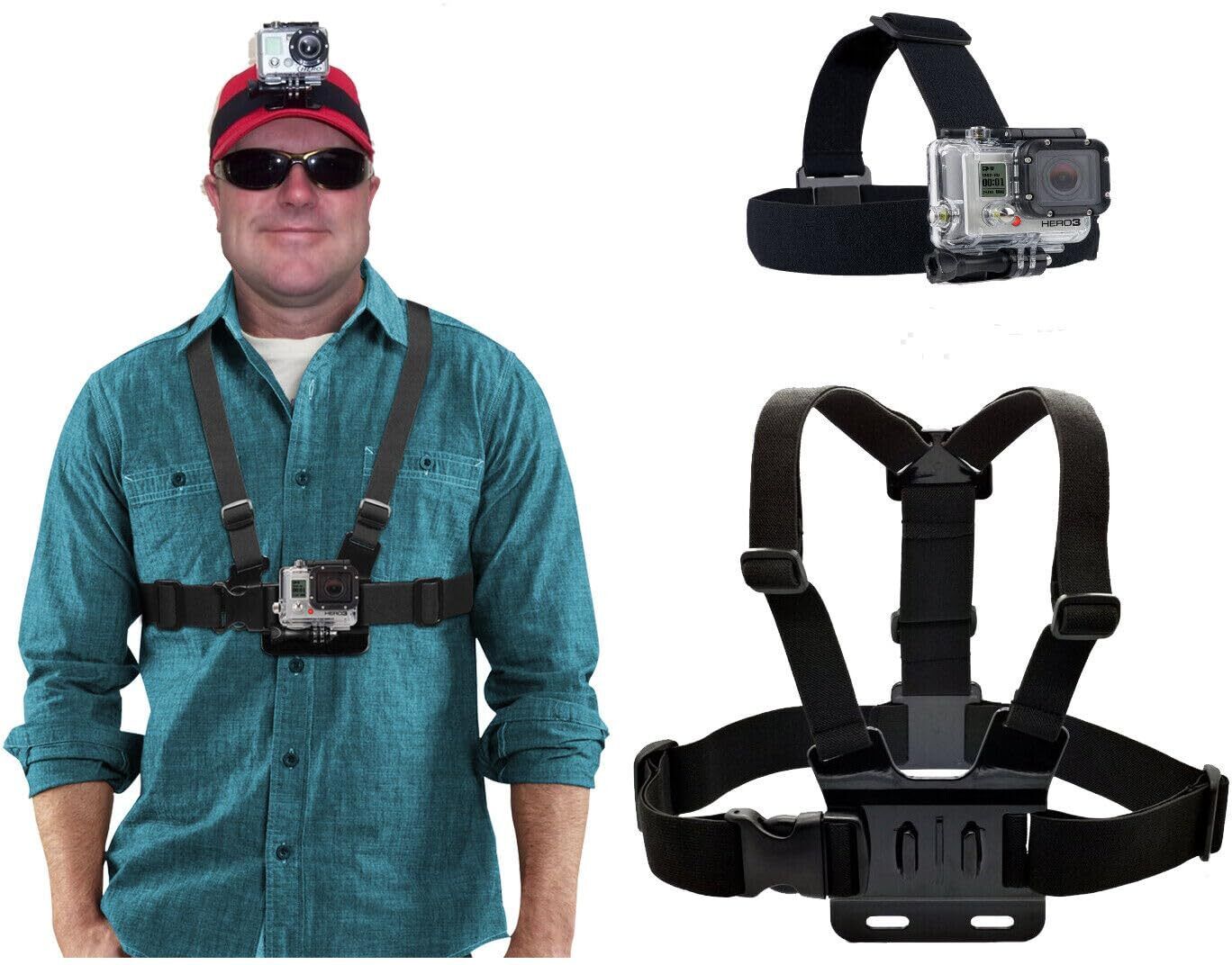 Xydrozen Chest Strap Harness+Backpack Clip+360° Rotating Head Strap-sa Strap-picture-40