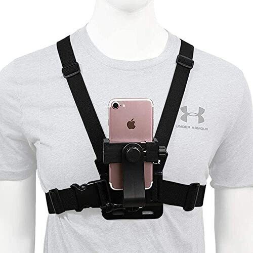 ZARRY Mobile Phone Chest Strap Mount Holder Universal Cel Phone Clip for Action Camera Strap