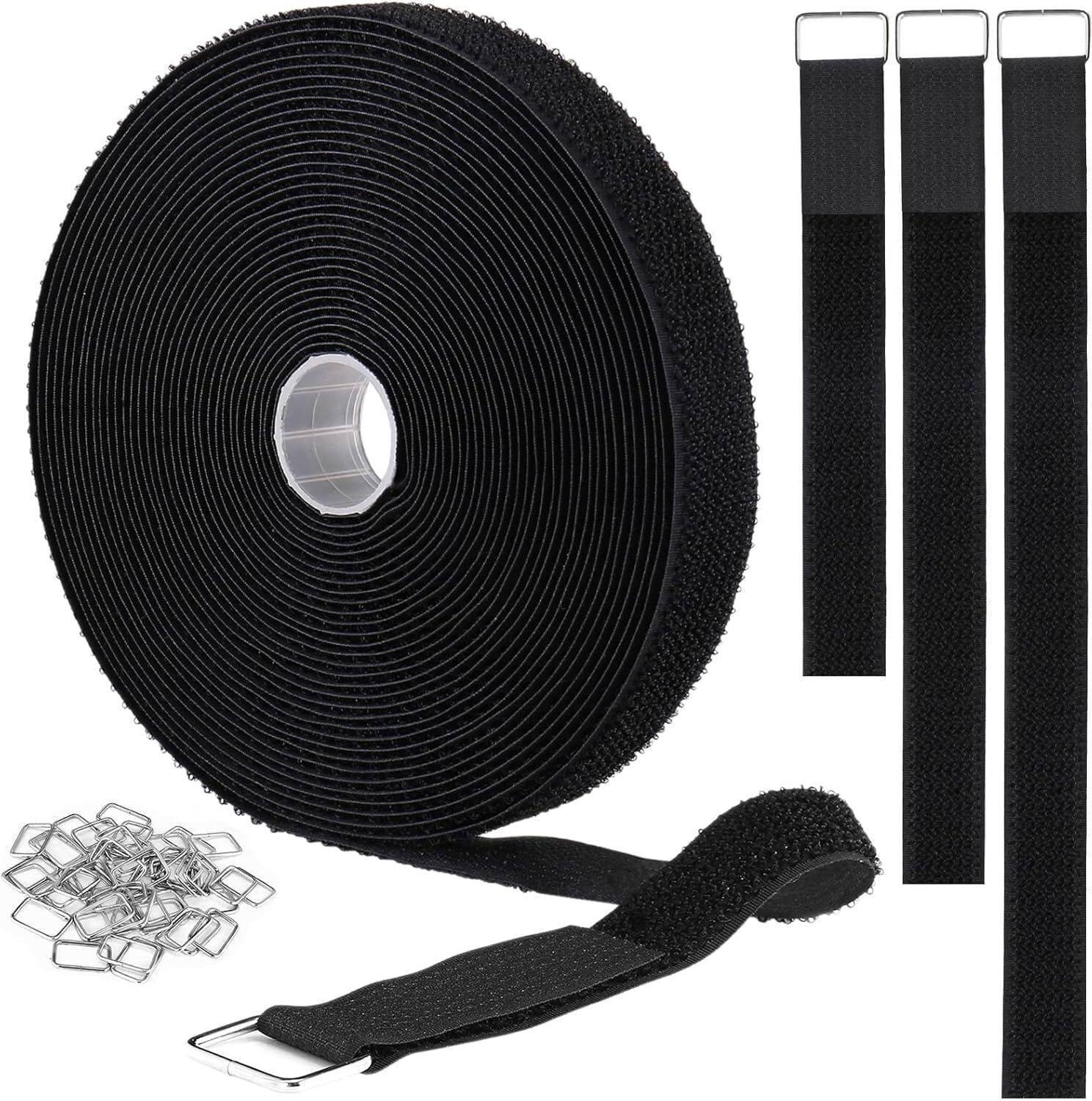 BOGOTA 5 Meter Hook and Loop Cable Straps with 25 Metal Buckles - Adjustable Organizer Strap-image-11