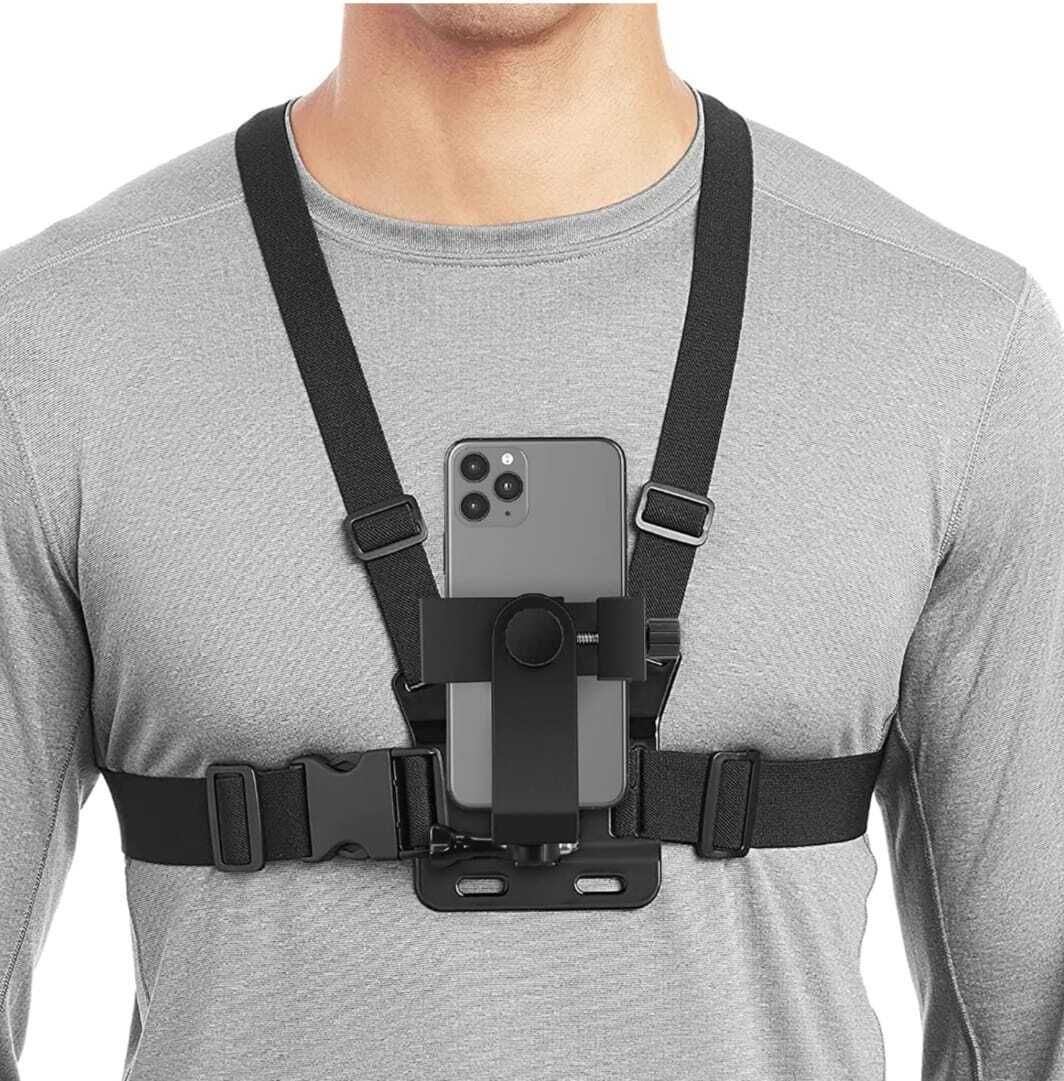 HRYFiNE MotoVlogging Mobile & Camera Chest Harness Mount with Mobile Holder Strap