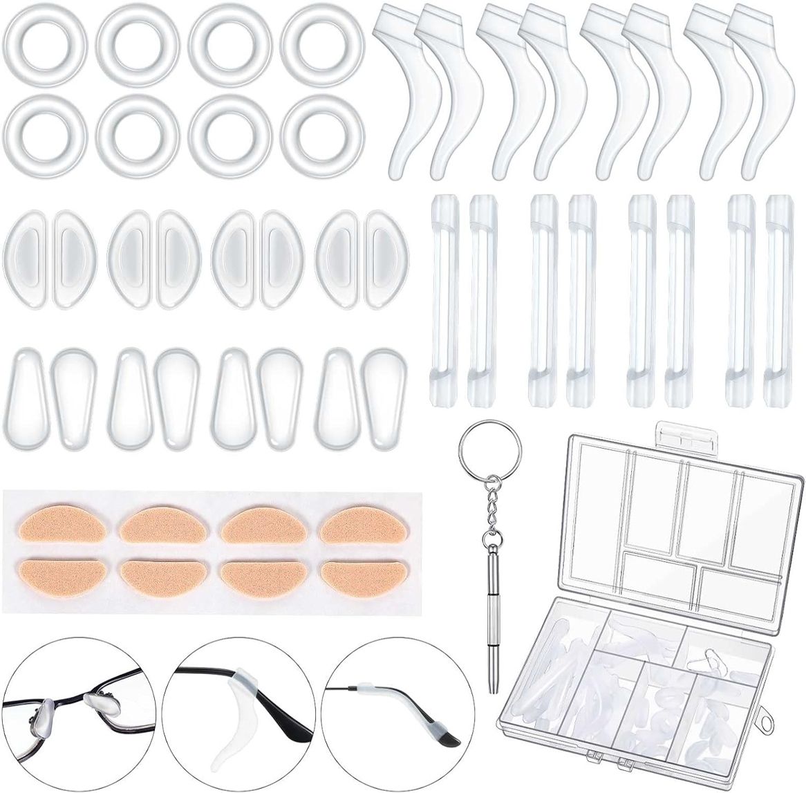 PLAY HARD Eyeglass Retainer Set with Nose Pads Grippers Sleeves Screwdriver Case Strap-picture-17