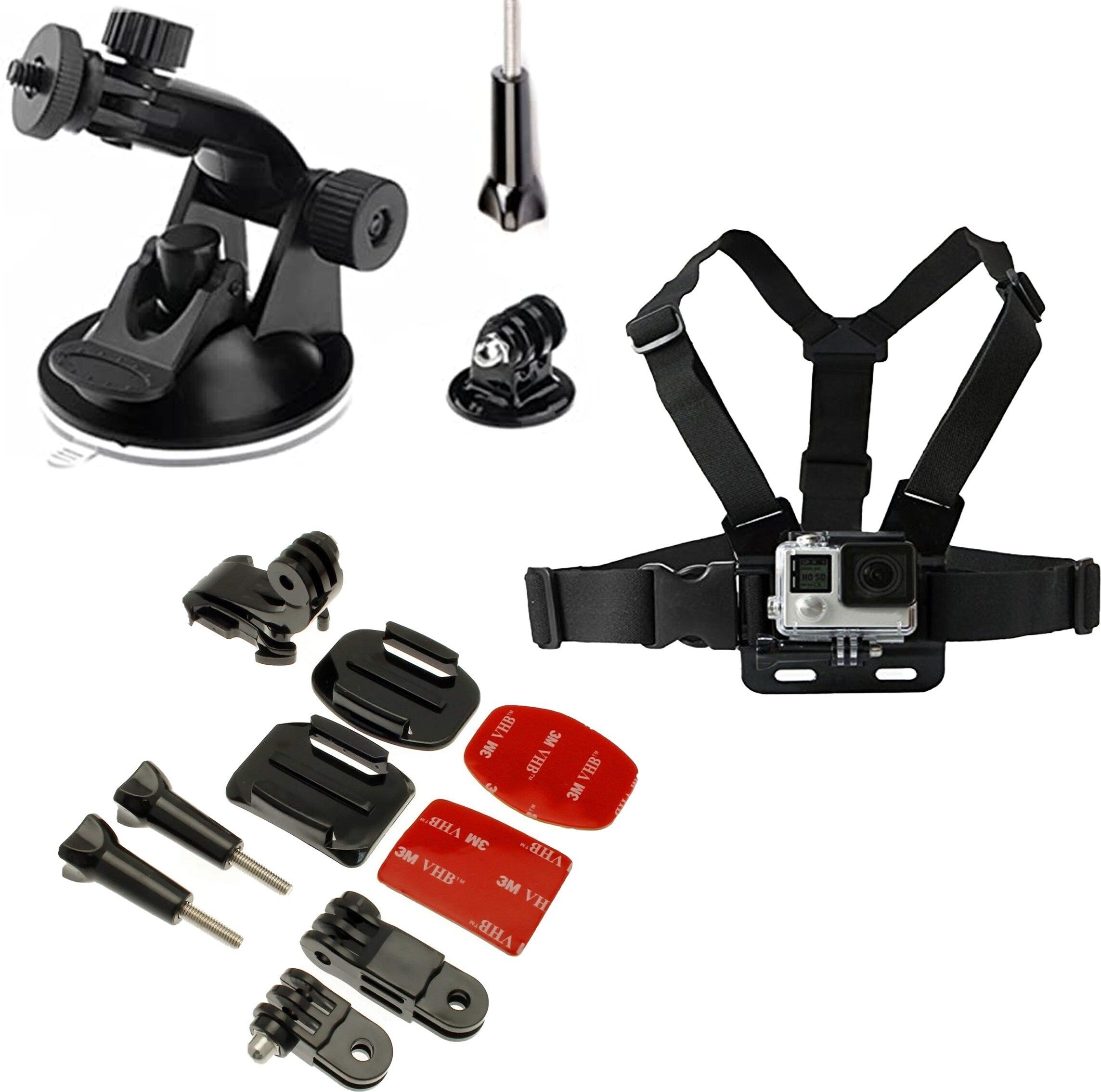 quikprof Suction Cup Helmet mountkit And Chest Strap For Gopro Hero, SJCAM, Yi Strap-picture-40