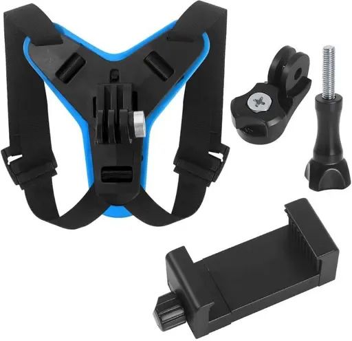 Pinxo Helmet Mount with Mobile Holder for GoPro Hero, SJCAM, DJI, Yi & Phones Strap