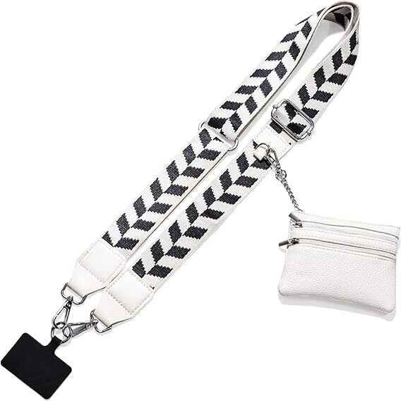 Idona Creation Phone Strap with Zippered Pouch Detachable Clip and Go Strap with Leather Wallet Strap-picture-10