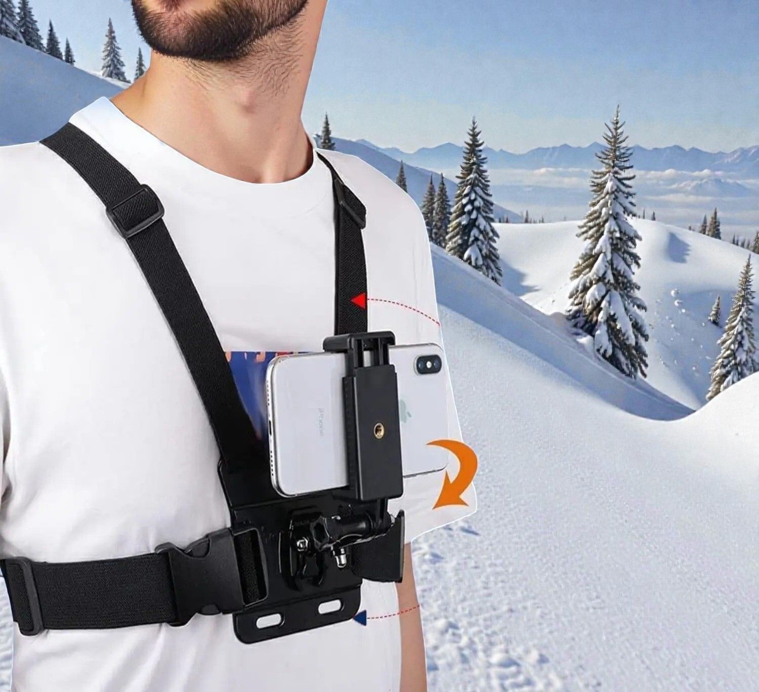 Qolic Universal Chest Harness Belt for Action Camera, Mobile Vlogging & Travel Strap-image-26
