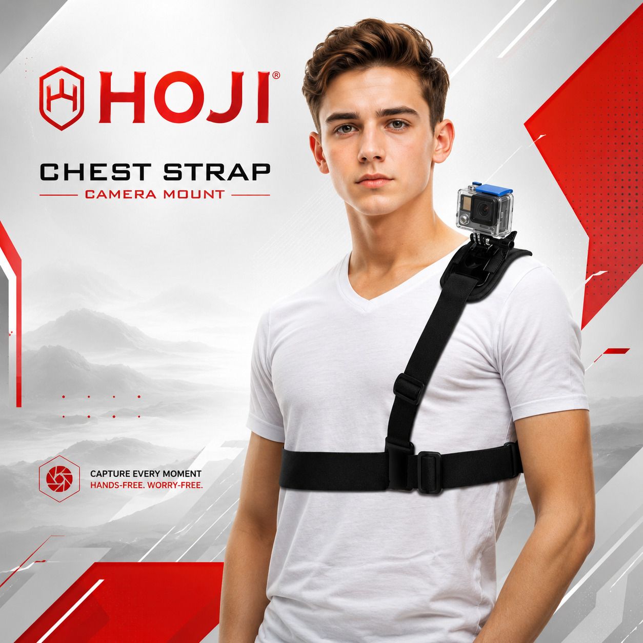 HOJI Shoulder Harness POV Mount for Bike Riding, Moto Vlogging, Cycling & Adventure Strap-image-28