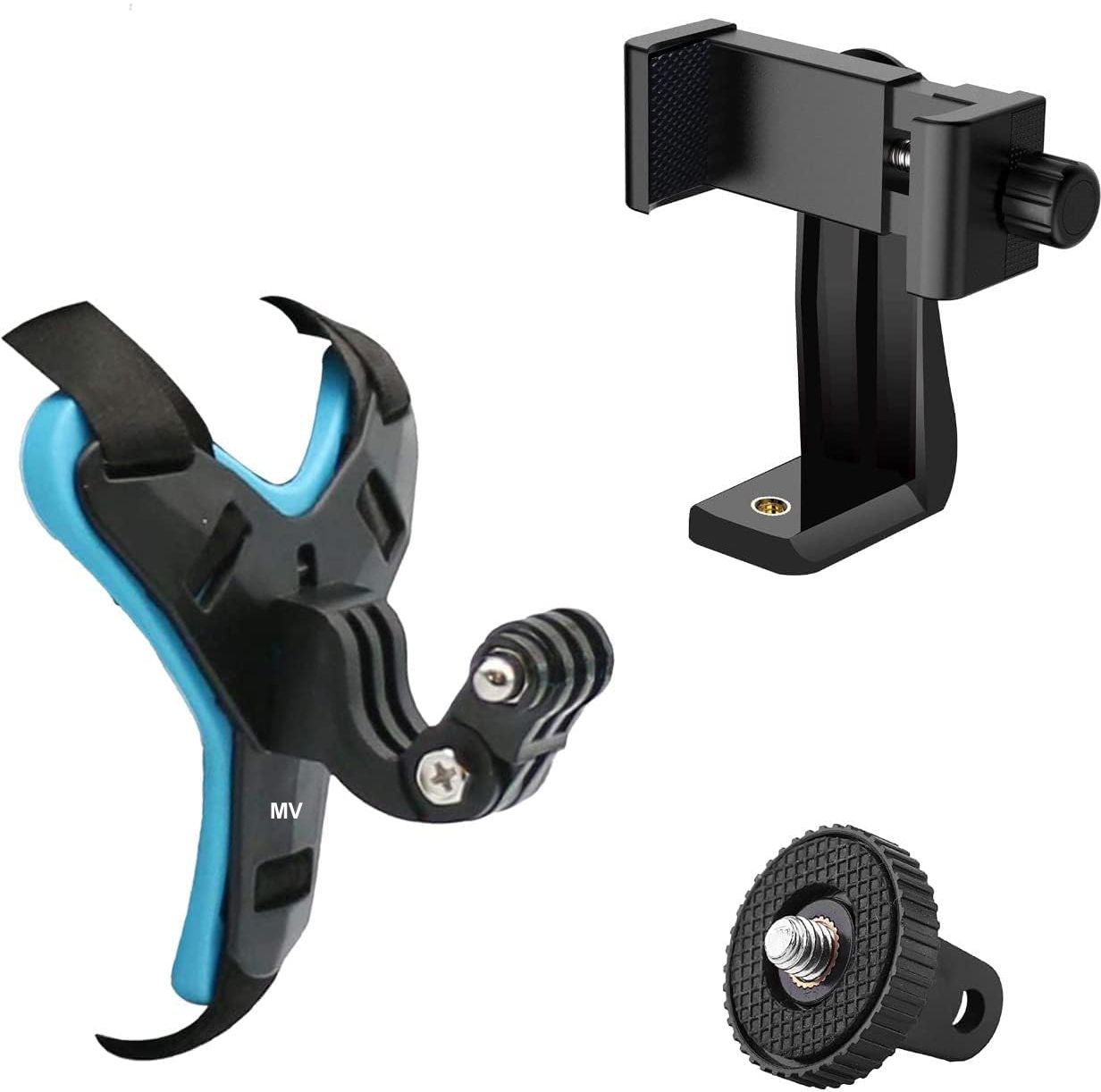 MMPRO Professional Helmet Mount for Helmet Chin Mount with Mobile Holder 360 Degree Strap-picture-38
