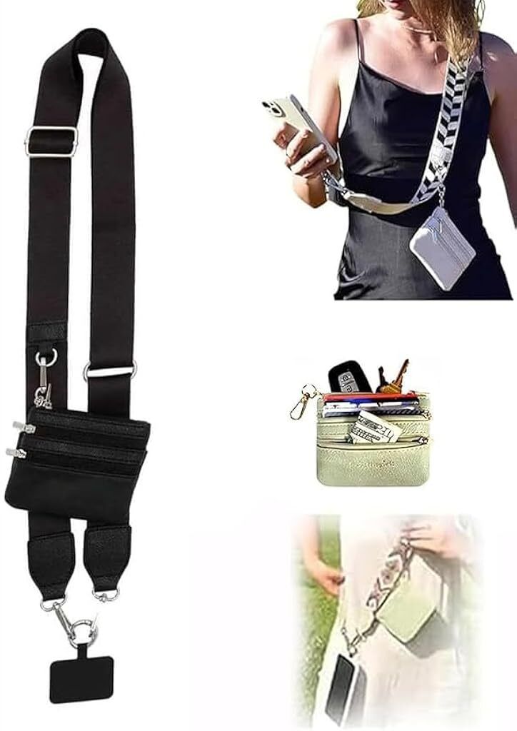 HASTHIP Clip and Go Phone Strap with Zipper Pouch Stylish Crossbody Adjustable Lanyard Strap-picture-35