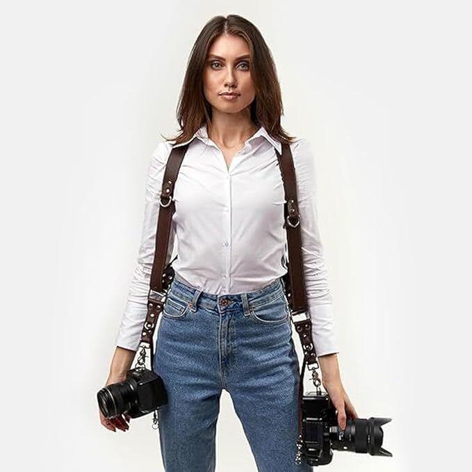MOUFLON DARK BROWN DUAL CAMERA BELT Strap-image-4