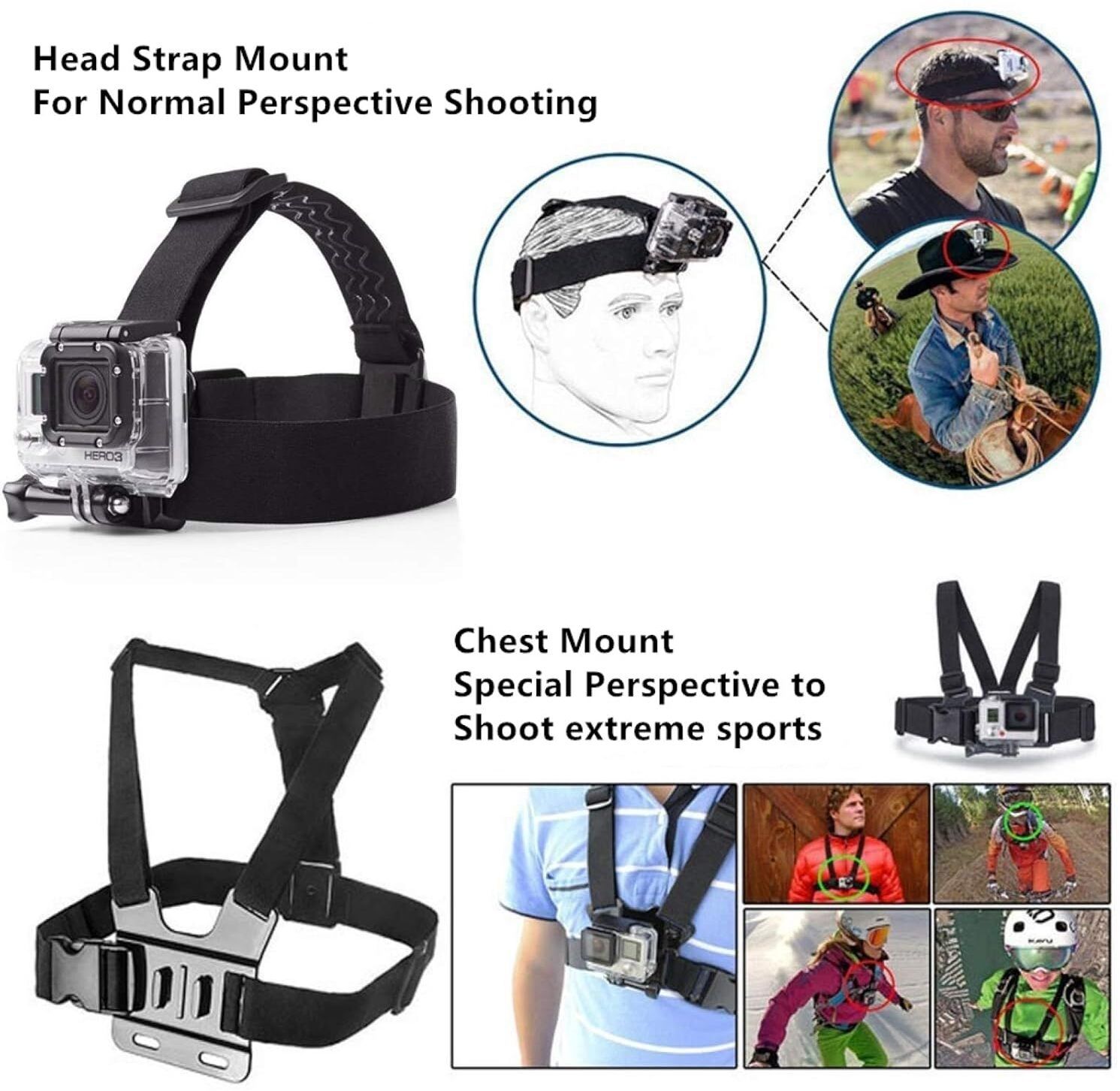 Viraan Chest Mount Strap for GoPro-Style Action Cameras Strap-image-3