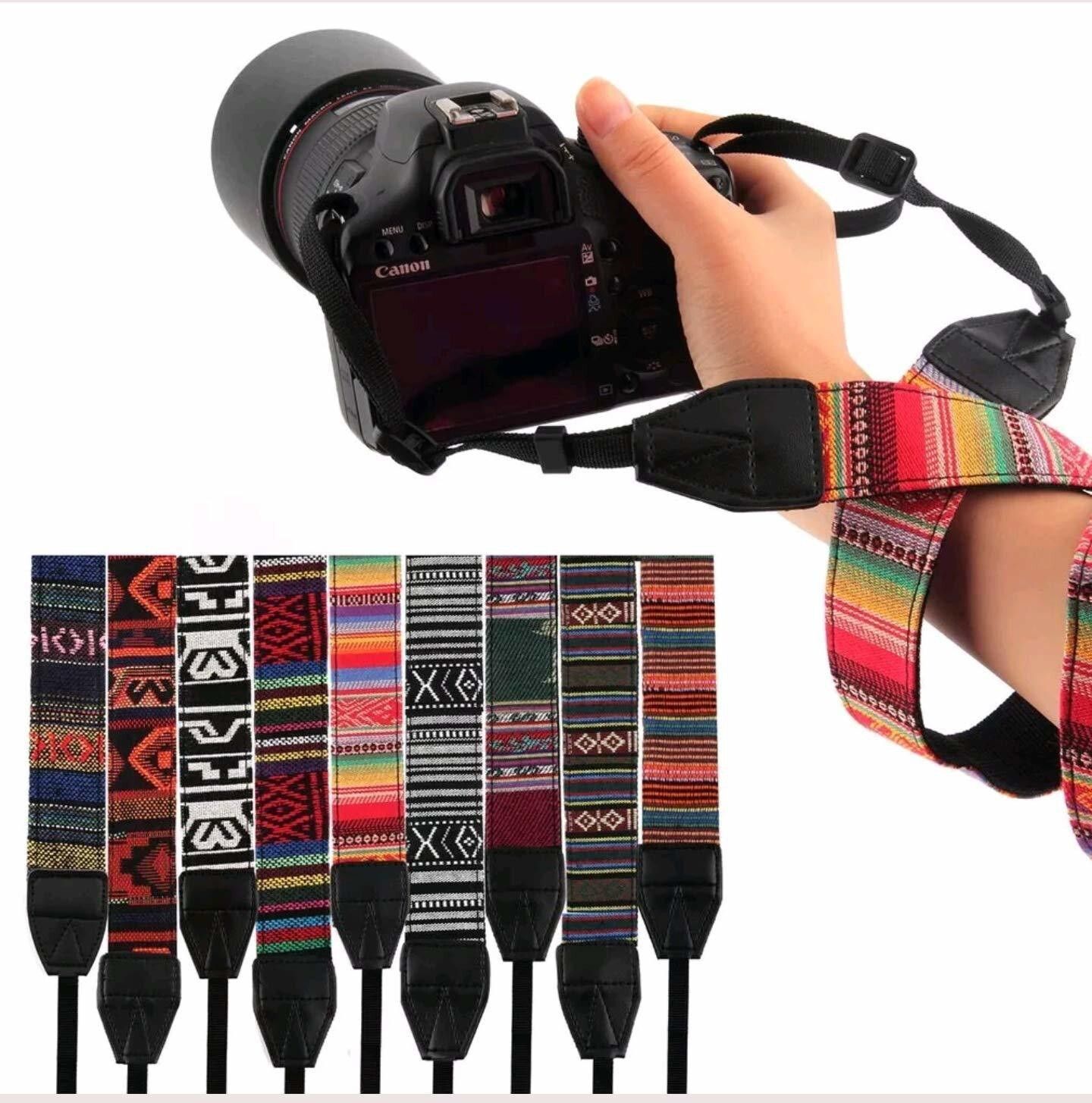 KRAPTICK Wolven Pattern Canvas Camera Neck Shoulder Strap Belt Compatible with All DSLR/SLR (Pack Of 5- All Colors) Strap-picture-14