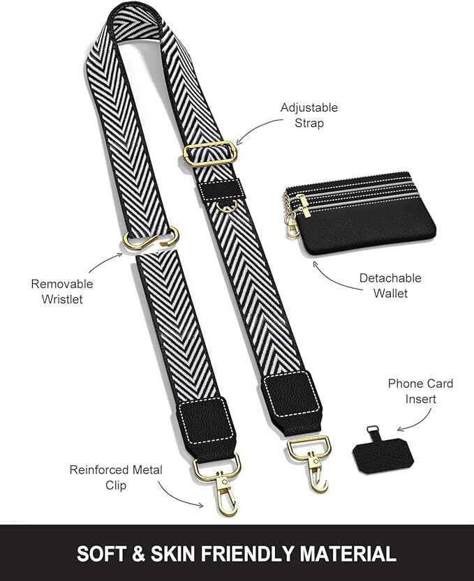 KVVTRADES Detachable Clip and Go Strap with Leather Wallet Strap-picture-12