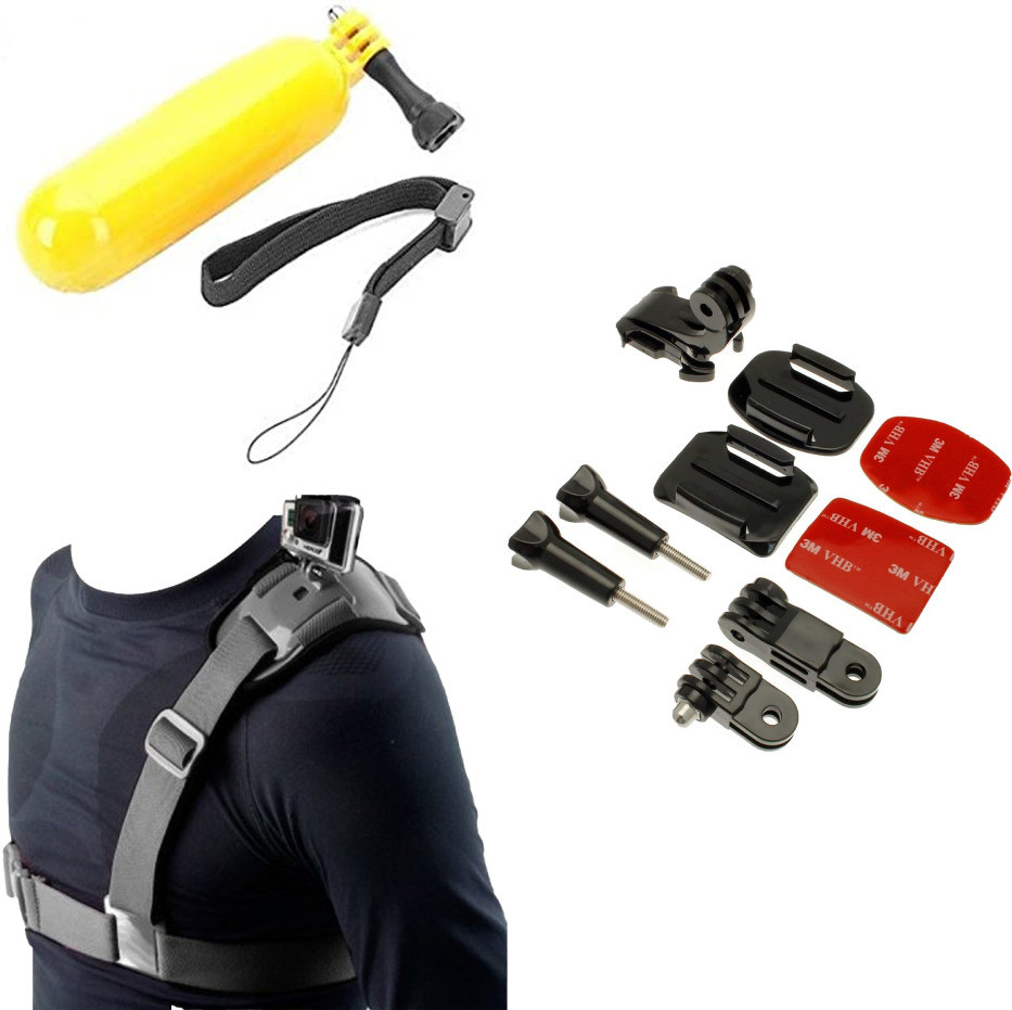 quikprof Floating Grip Helmet Mount Kit and Shoulder Strap for action cameras Strap image 1