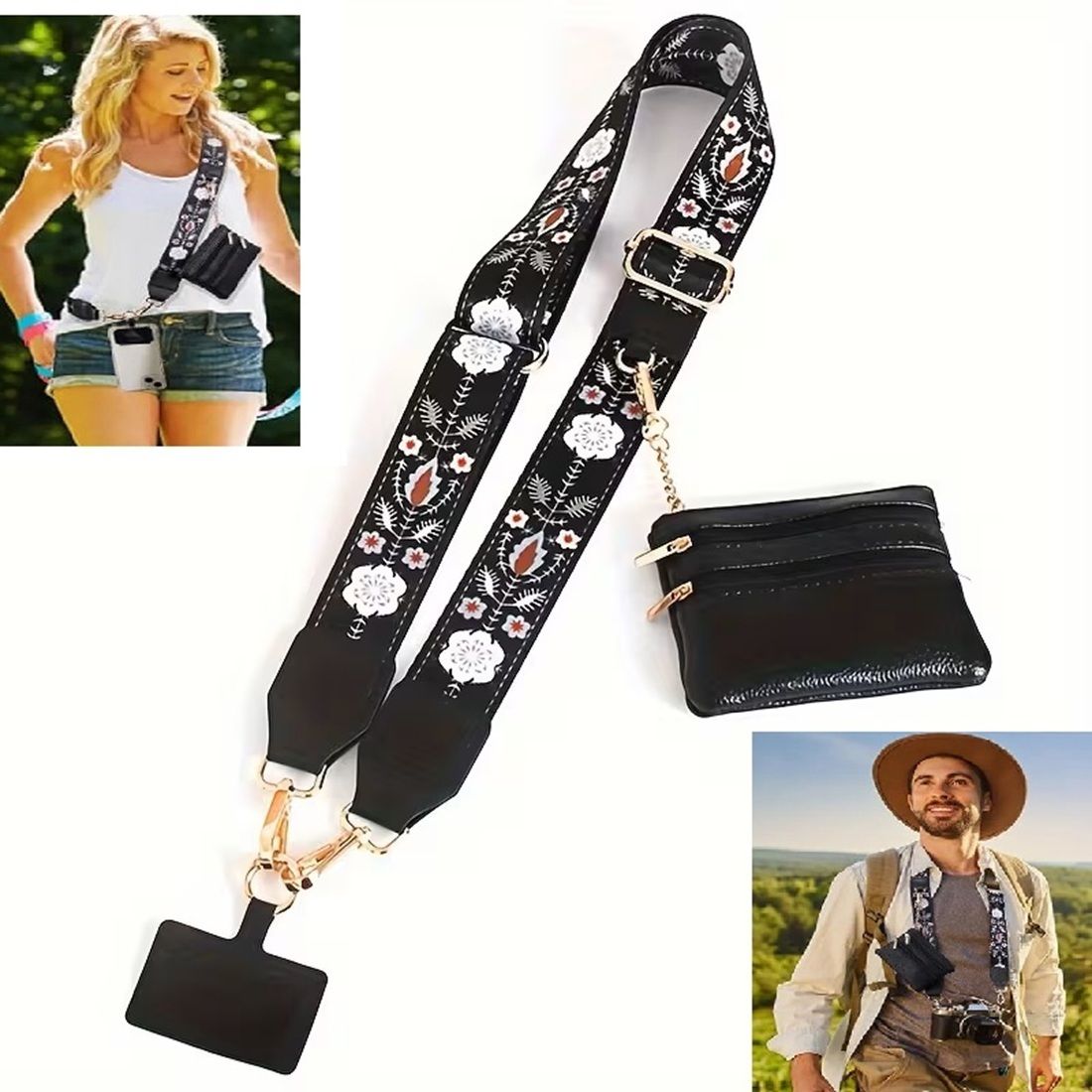 IshanyaLiving Adjustable Camera Strap with Wallet/Phone Lanyard/Mobile/Guitar/Handbag Belt Strap-picture-19