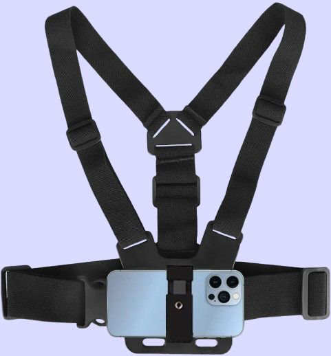 Qolic Adjustable Chest Harness Strap with Phone Holder for Action Camera Recording Strap-picture-39