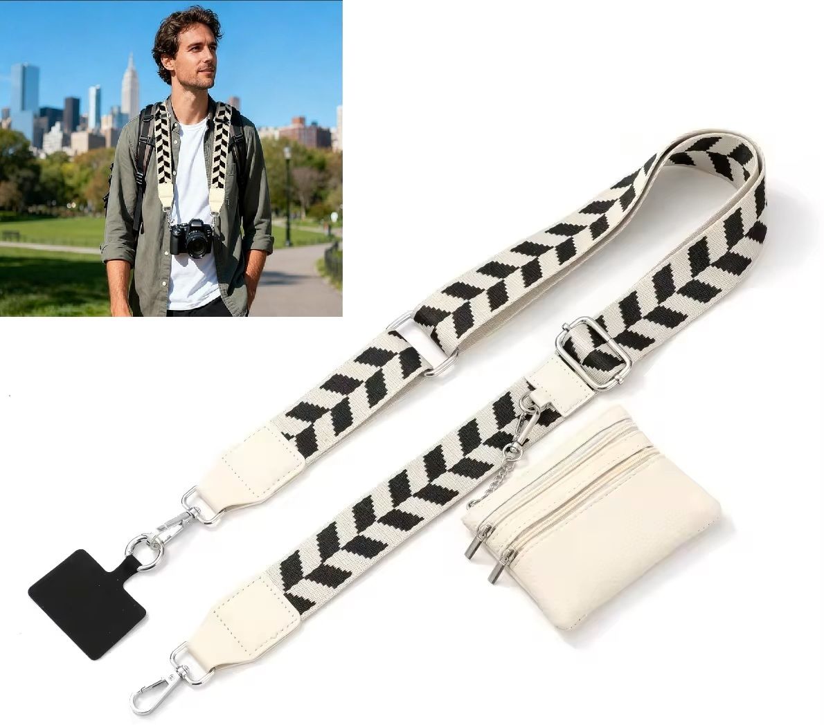 IshanyaLiving Adjustable Camera Strap with Wallet/Phone Lanyard/Mobile/Guitar/Handbag Belt Strap-picture-15