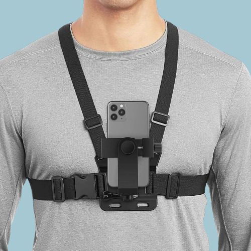 Qolic Chest Mount Belt with Phone Clamp for Hands-Free Video Shooting Strap-picture-35