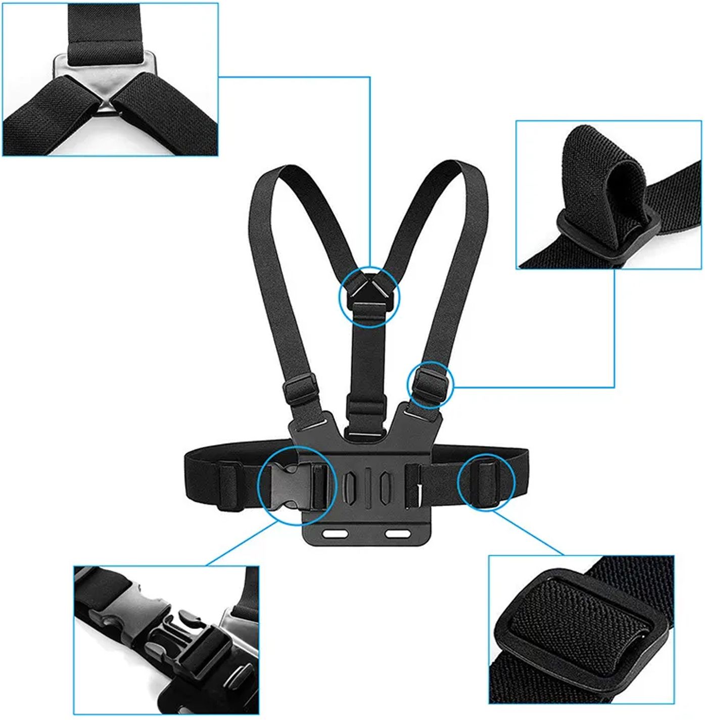 FITUP Chest Mount Harness Strap with J Hook & 360 Adjustable Mount Kit for All Phones Strap-picture-19