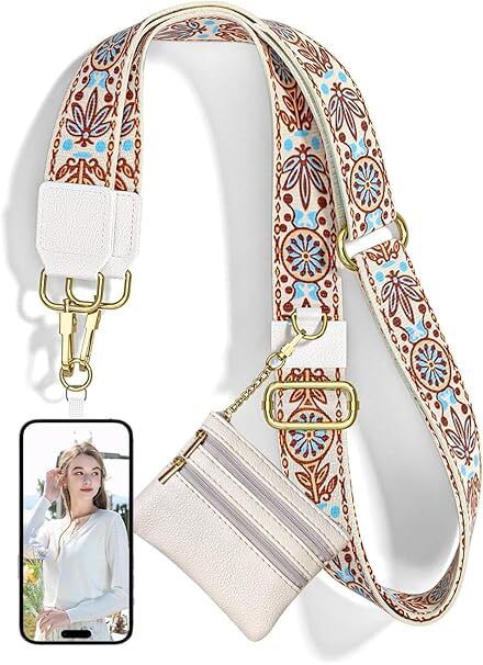 JEMICA Phone Strap With Zippered Pouch - Cross Body Phone String With Zipper Wallet Strap-picture-22