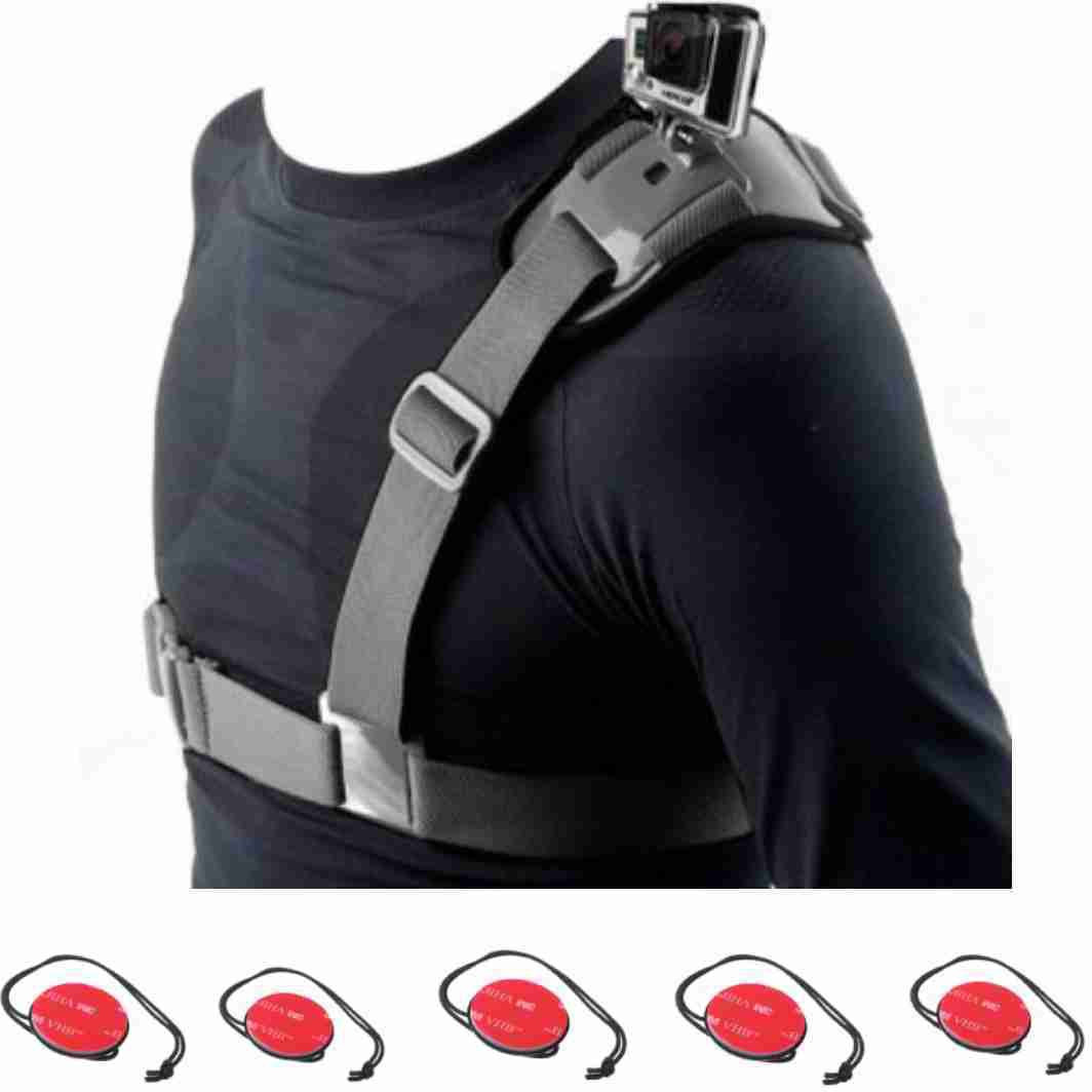 quikprof Shoulder Strap, and 5piece Tether Combo for Gopro Hero, SJCAM, Yi Strap image 1