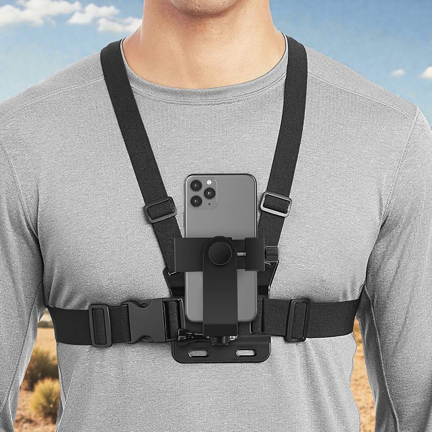 Qolic 360° Rotating Chest Mount Strap with J-Hook for GoPro & Smartphones Strap-picture-33