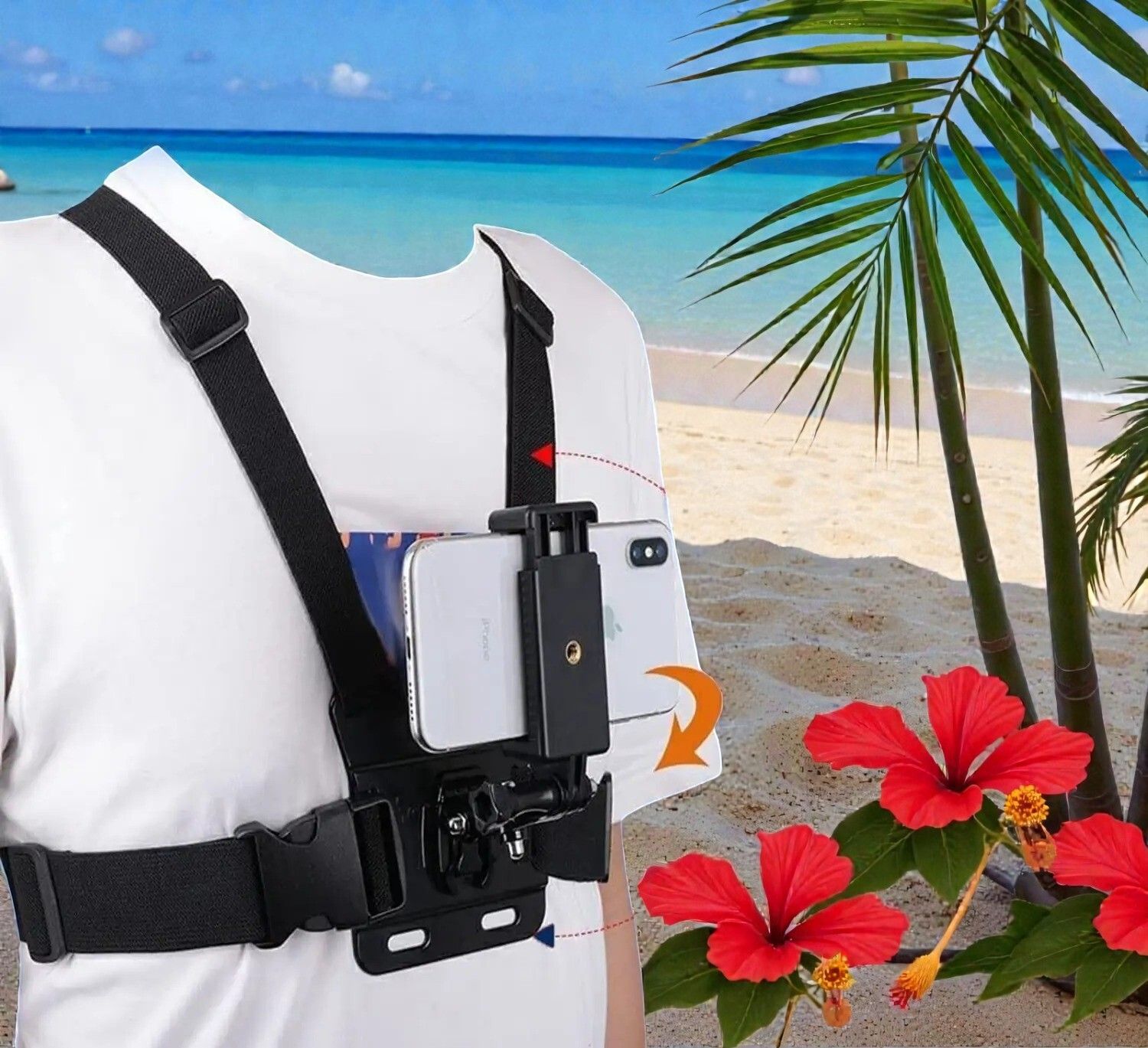 Qolic Multi-Angle Chest Mount Kit with J-Mount for Vlogging & Sports Recording Strap-picture-10