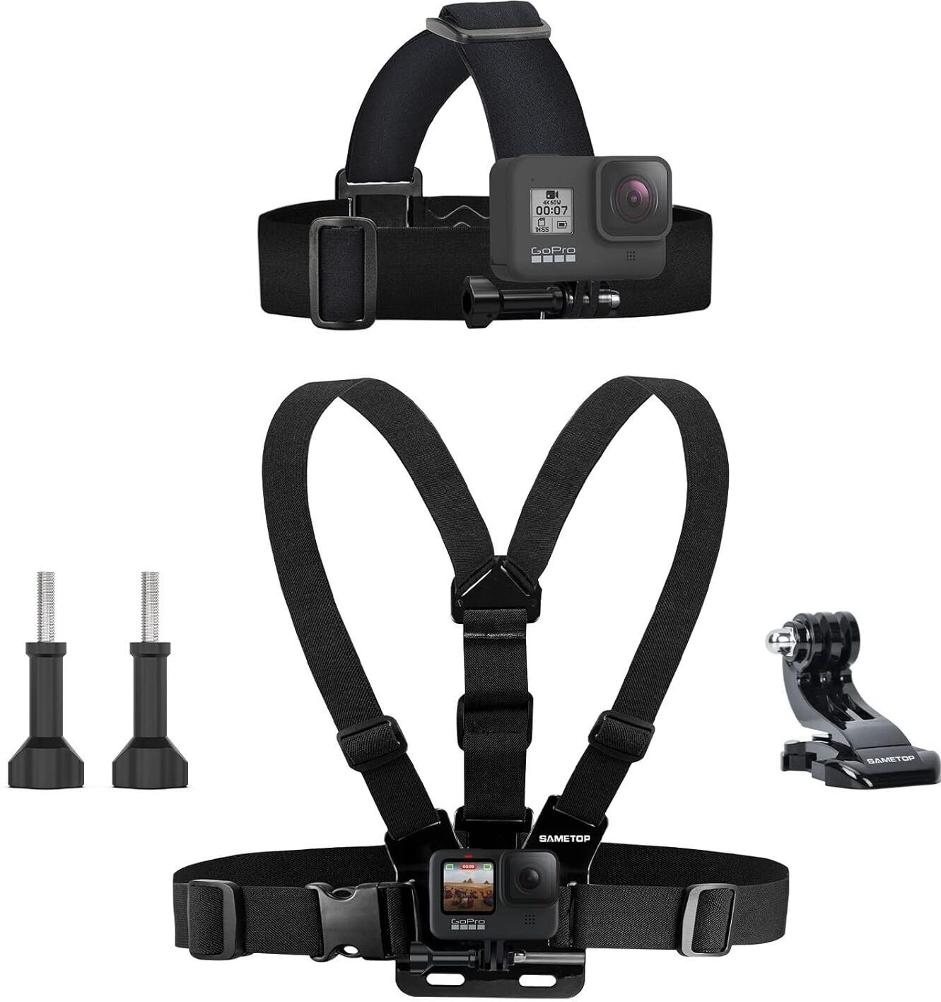 coycoyy Action Camera Chest & Head Mount Harness Kit Strap-image-36
