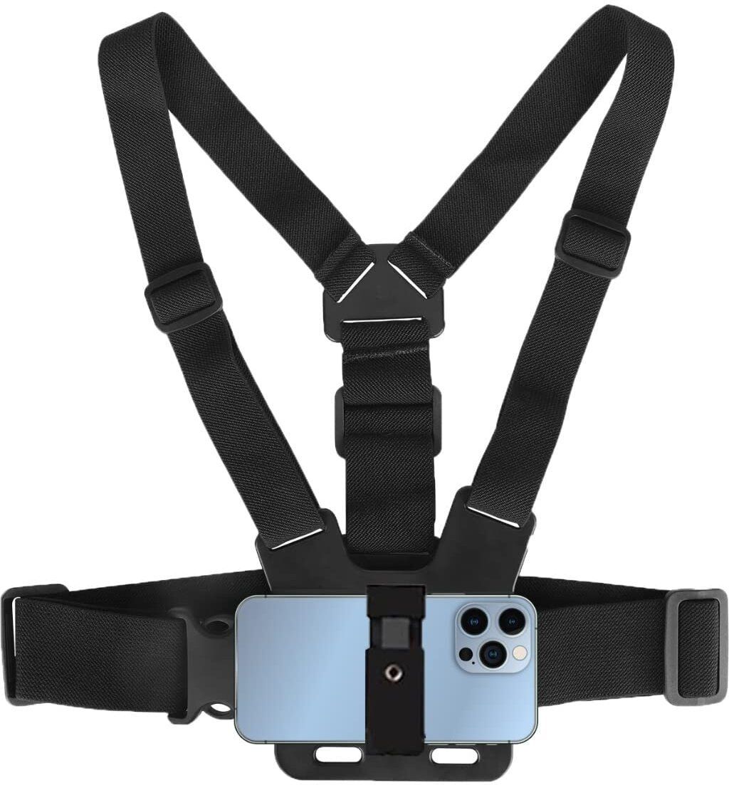 Hiffin ® Adjustable Body Harness Chest Belt Strap with Mobile Clip N | Screw Converter Strap