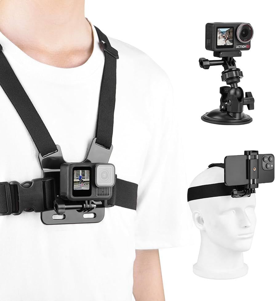 FITRIC Adjustable Chest Harness Mount for Action Camera Mobile Phone Vlogging Use Strap-image-44