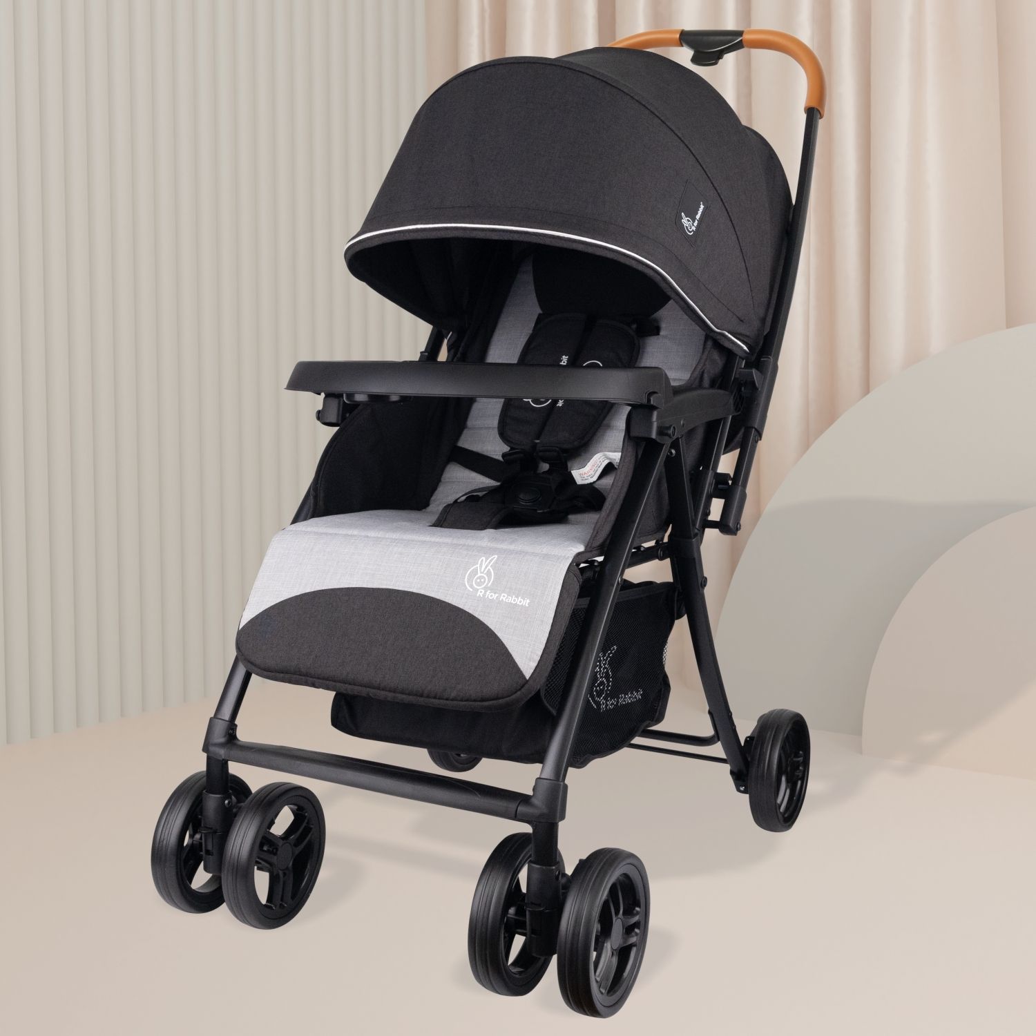 r for rabbit PoppinsJoy Stroller with 5 Point Safety Harness | Compact Fold & Travel Friendly Stroller-picture-45