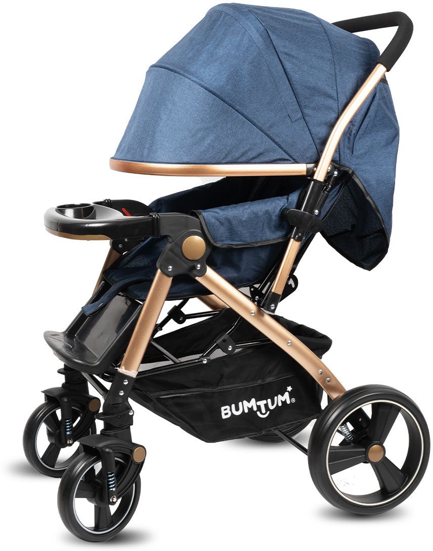 bumtum Luxury Baby Pram 360�Swivel Wheel, Storage Basket Reversible Handlebar Stroller-picture-27